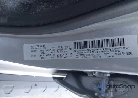 2020 Ram 1500 Big Horn 4X4 5'7 Box z USA, uszkodzony, nr VIN 1C6SRFFT7LN167215